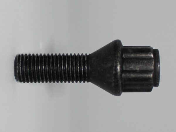 Låsbult M12x1.5 K60° Svart L30